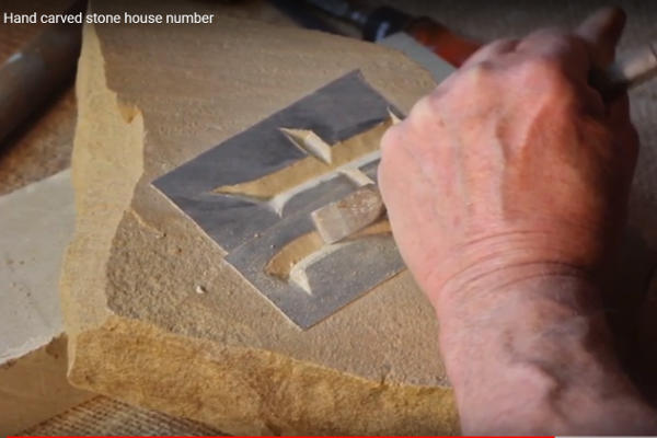 Hand Carving a House Number in Stone
